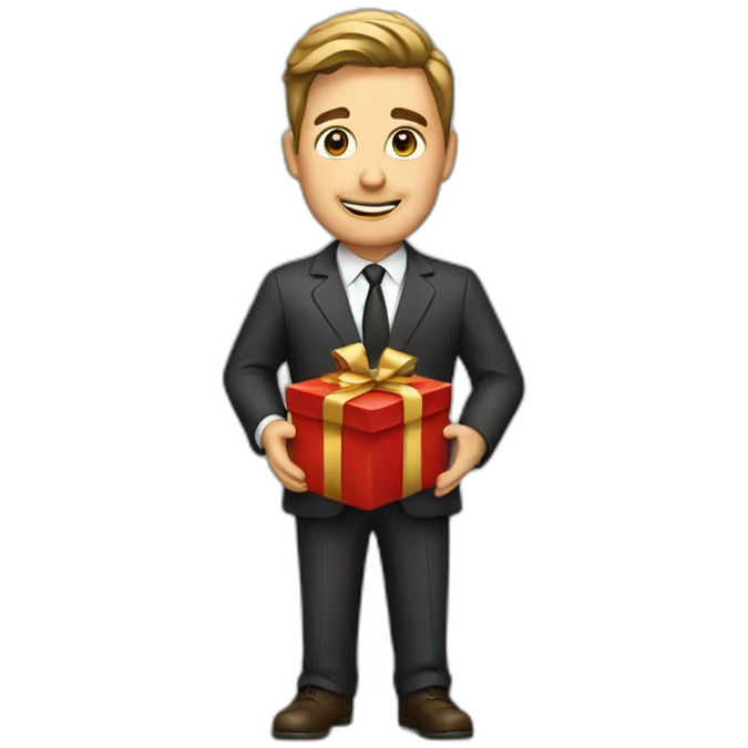 a lawyer holding a present emoji