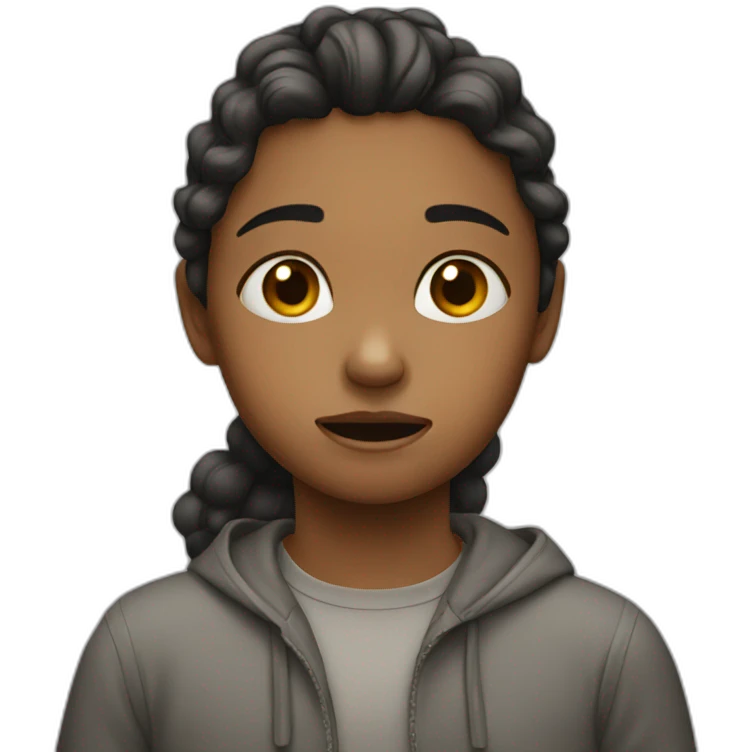 young girl crying emoji