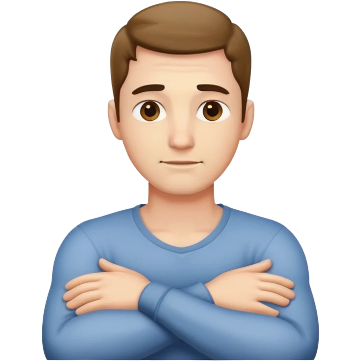 arms crossed holding neck guy emoji