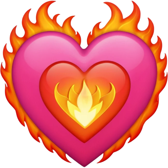 Black, red, hot pink heart make it way more flashy, lightly wreathed in flame tone down the flames a little  emoji