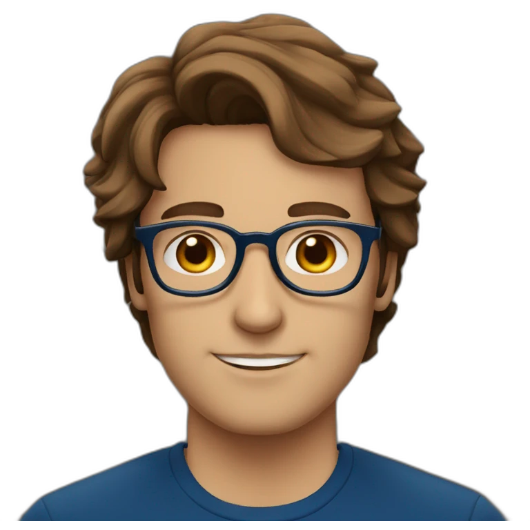 brown haired man wearing glasses and a Ravenclaw blue emoji