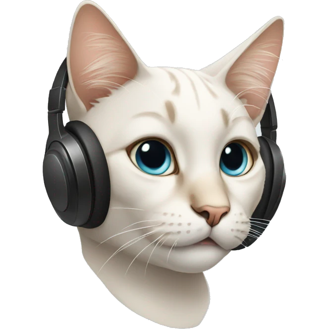 Cat hearing music emoji