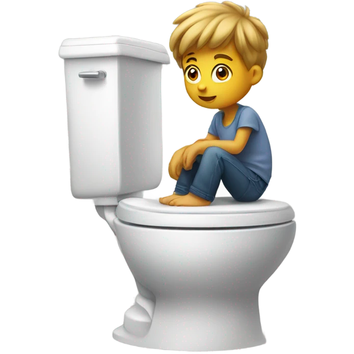 Kid on a toilet emoji