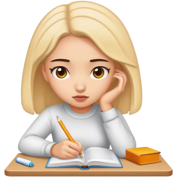 a girl studying very hard emoji