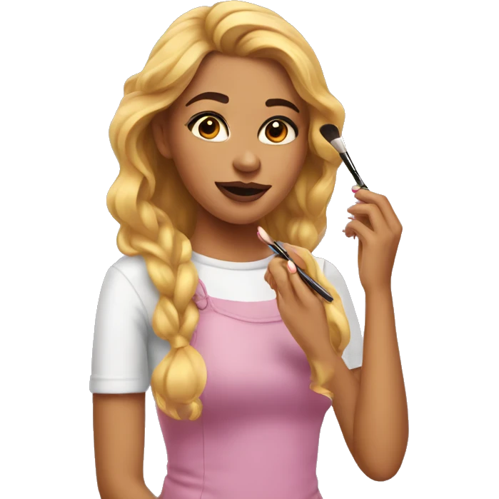 Girl doing makeup  emoji