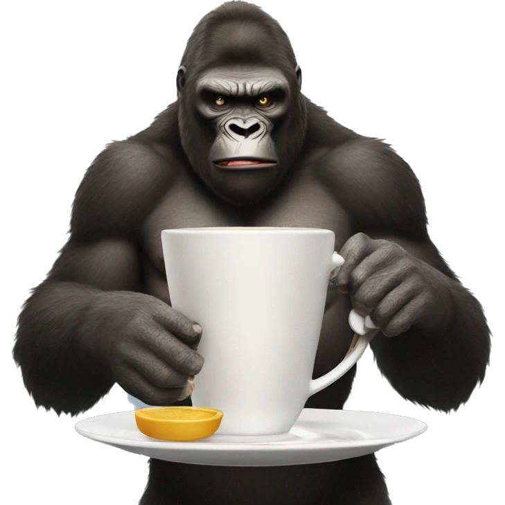 king kong drinking tea  emoji