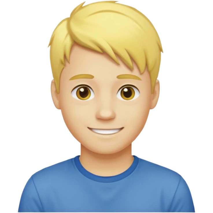 Yellow hair side part man, 20 year old, yellow skin, smile emoji