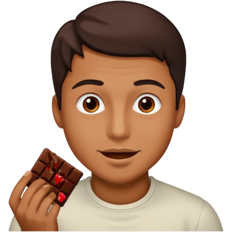 man eating chocolate emoji