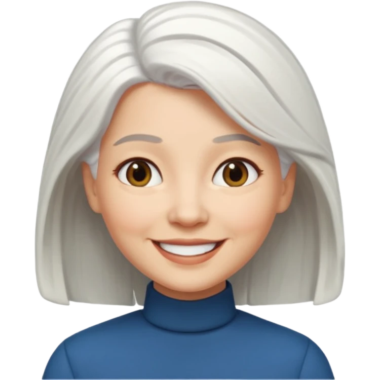 Woman: White Hair Memoji emoji