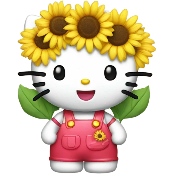 Hello kitty with sunflower  emoji
