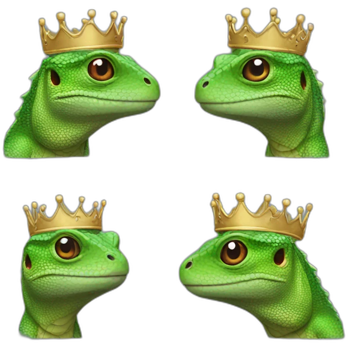 lizard wearing crown emoji