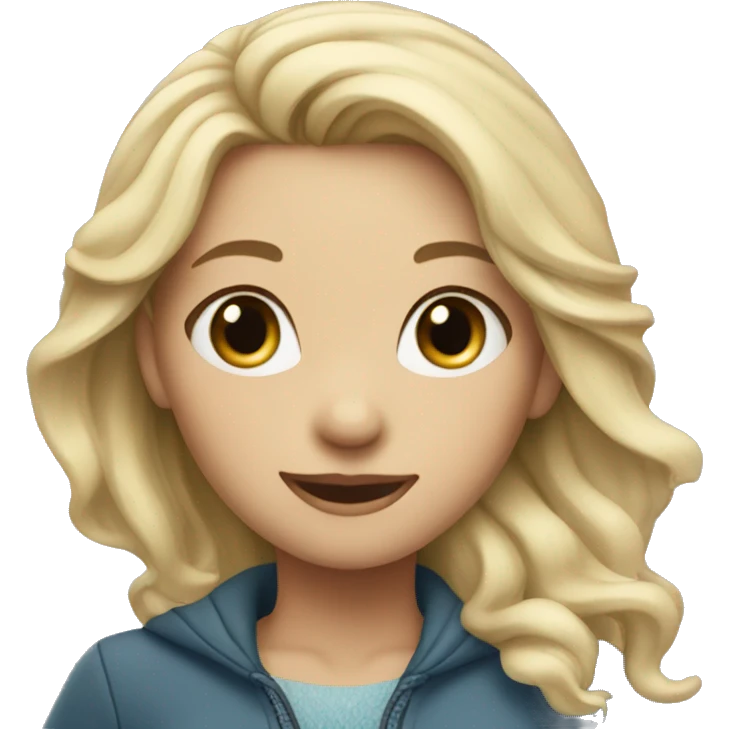 Ice skating girl with blonde hair emoji