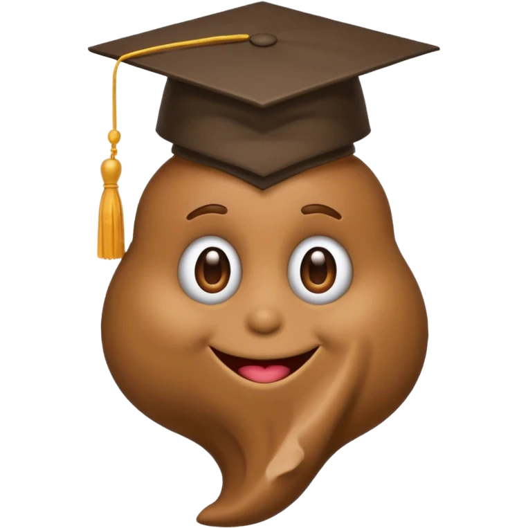 poop emoji with grad cap on emoji