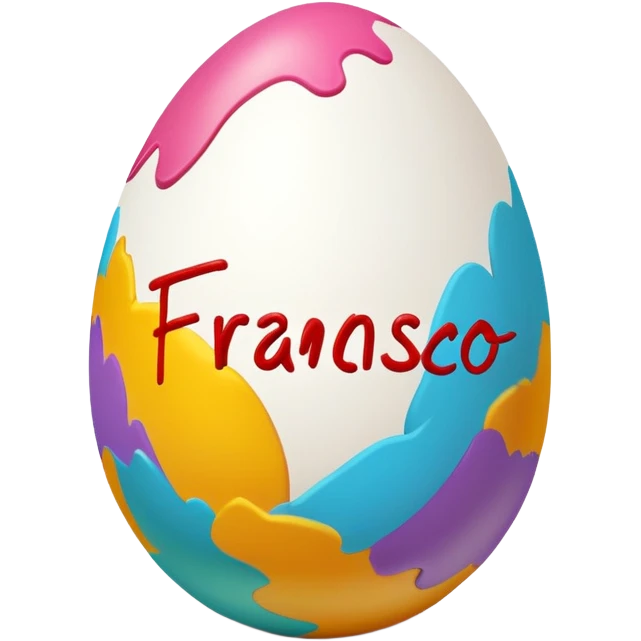 easter egg with the name francisco written on the side emoji