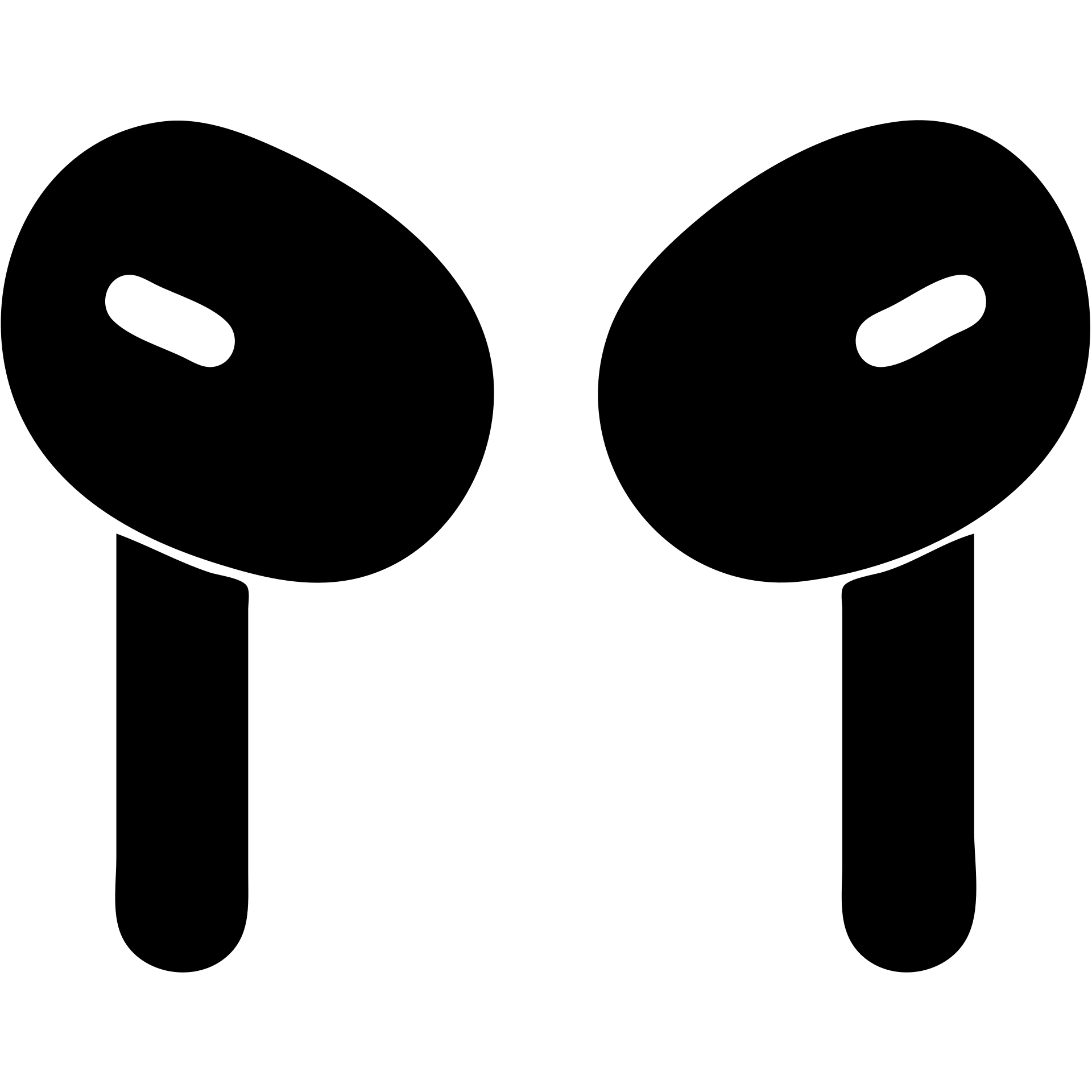 black AirPods, minimal, modern icon style emoji