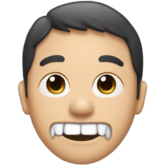 A Asian wearing teeth shape mask emoji