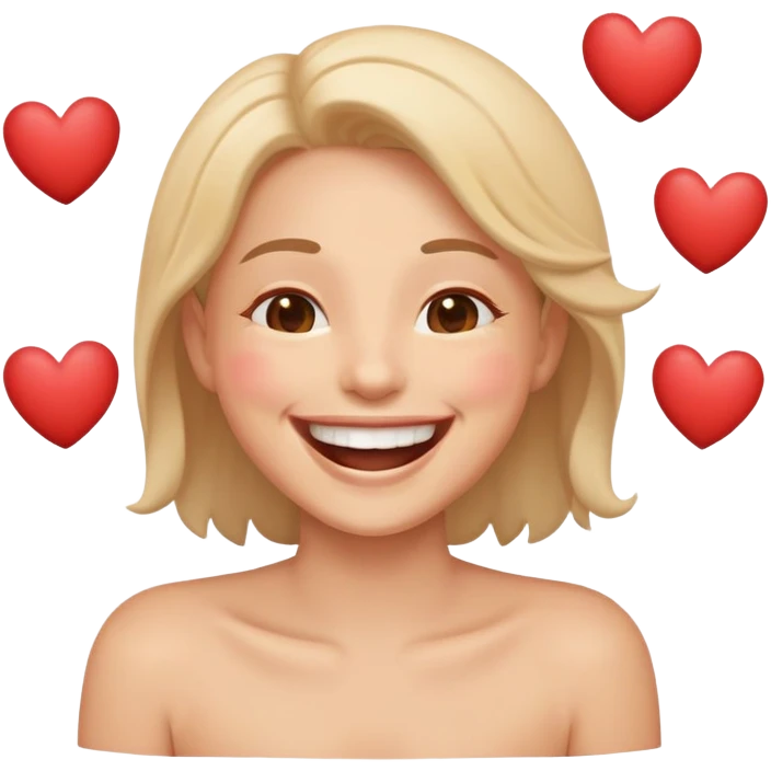 Laughing with hearts emoji