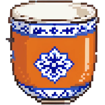 traditional Chinese tea cup with blue and white porcelain design without handle emoji