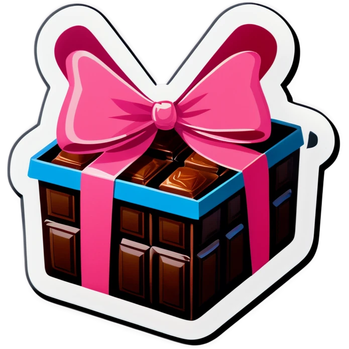 box of chocolates with pink bow emoji