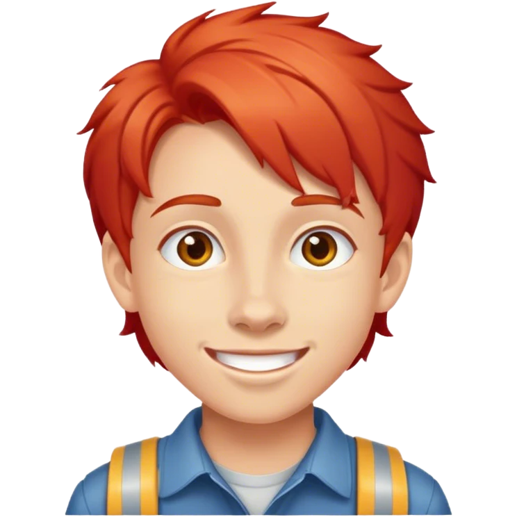cheerful teenager on the road with red hair  emoji
