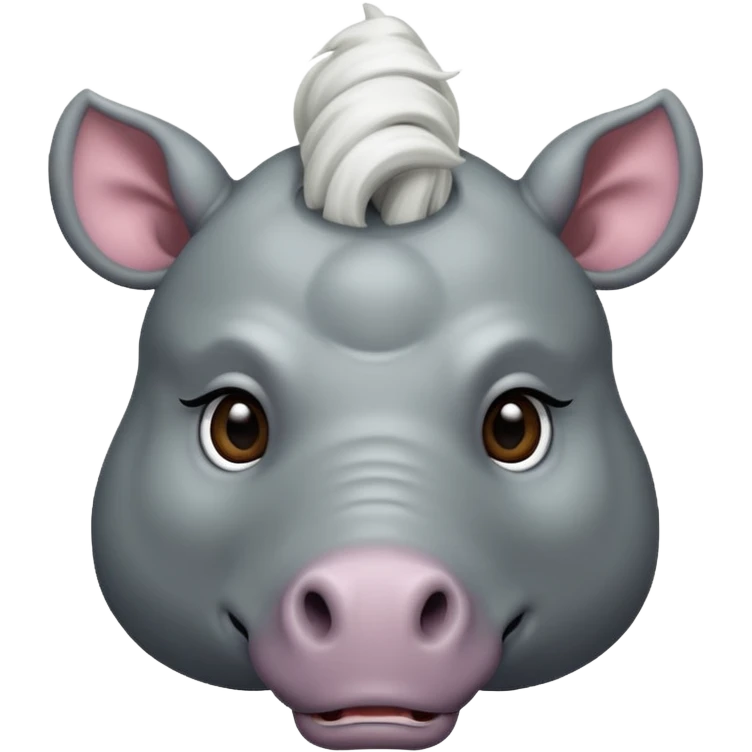 Elasmotherium. Siberian unicorn rhino face emoji