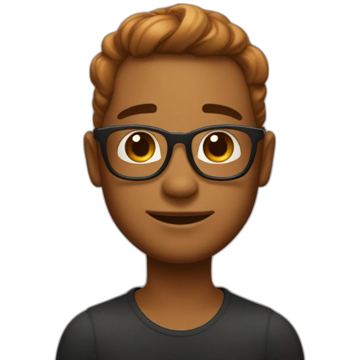 un beau gosse au couleur caramel avec des cheveux crépus noir emoji
