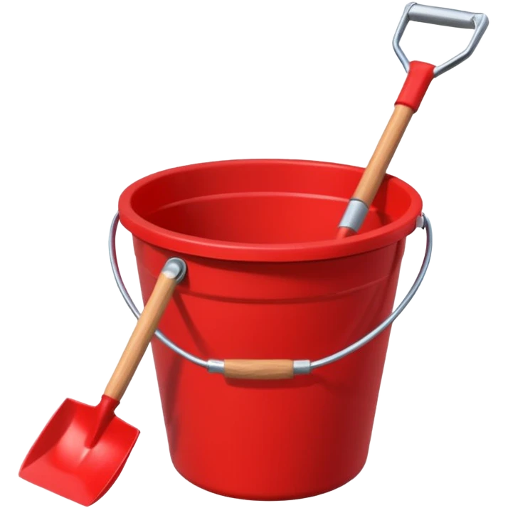 small red sand bucket with a shovel emoji