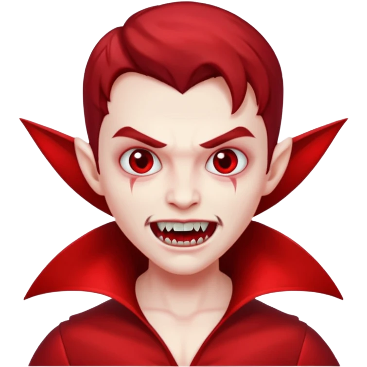 red vampire with gfangs and with red outfit emoji