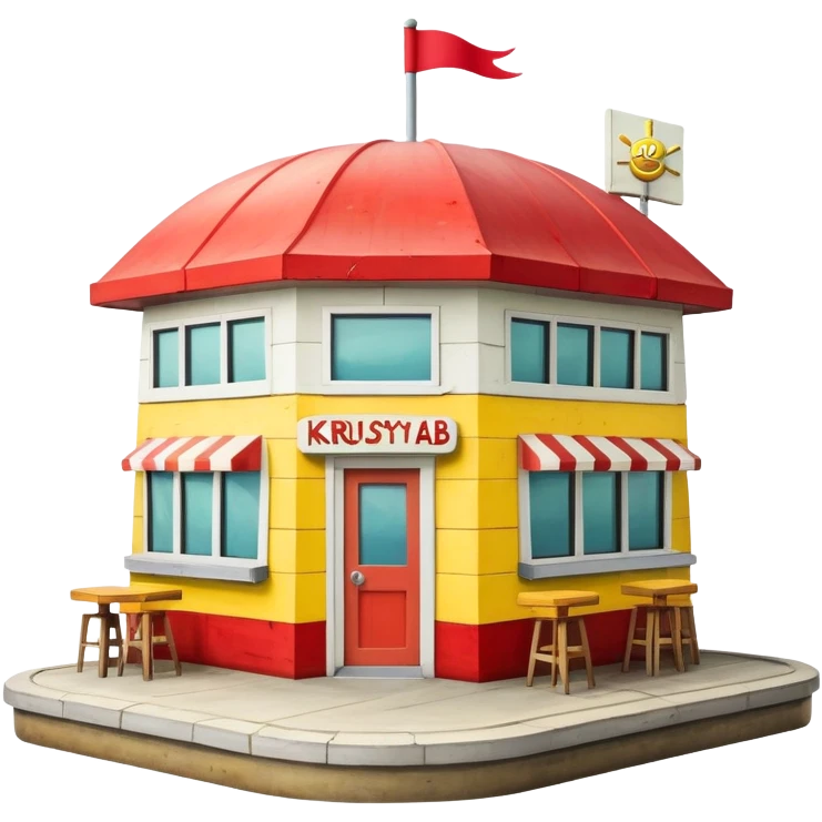 Krusty Krab restaurant from SpongeBob, anchor-shaped fast food building emoji