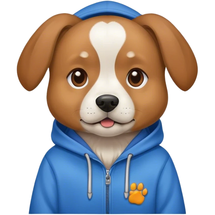 Dog wearing a hoodie emoji