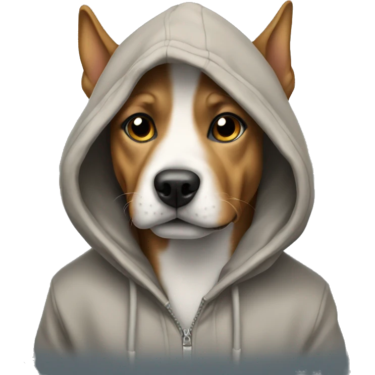 Dog wearing a hoodie emoji