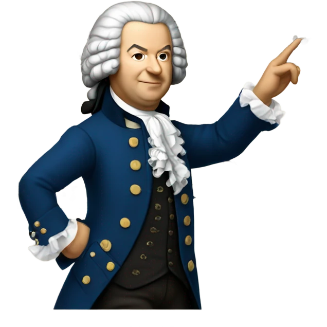 Johann Bach pointing emoji