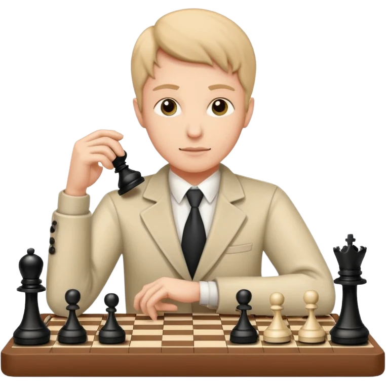 Player with chess clock, Chess club. emoji