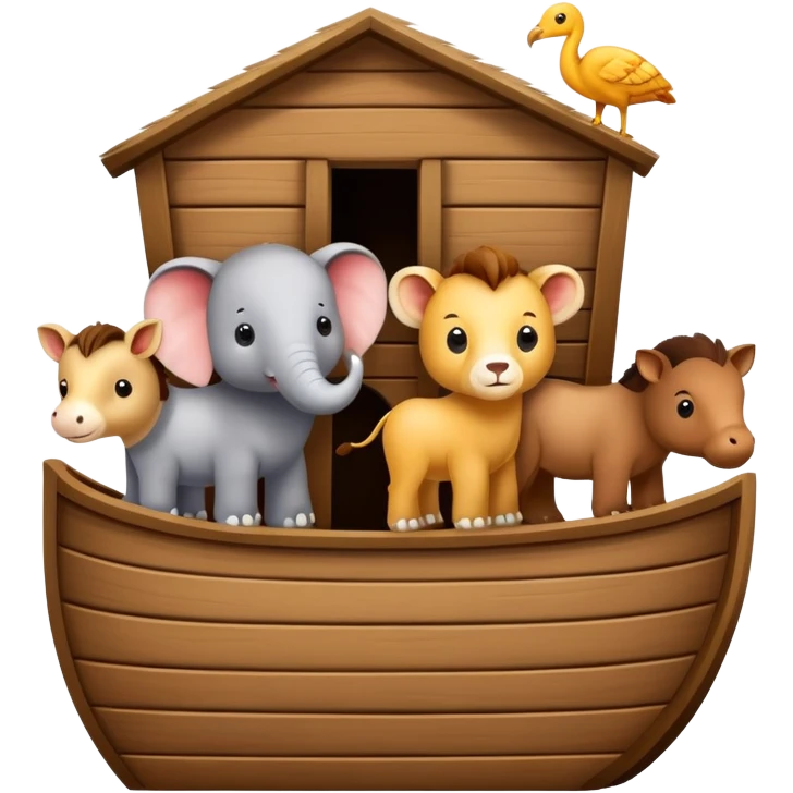 Pairs of animals lined up to enter Noah's ark emoji