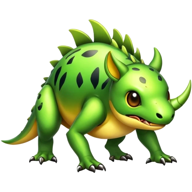 Exotic shiny rare epic cute Vernid-creature, full body, with random markings emoji