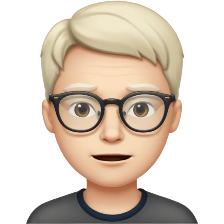 Mute Face but with a wide jaw and wearing glasses emoji