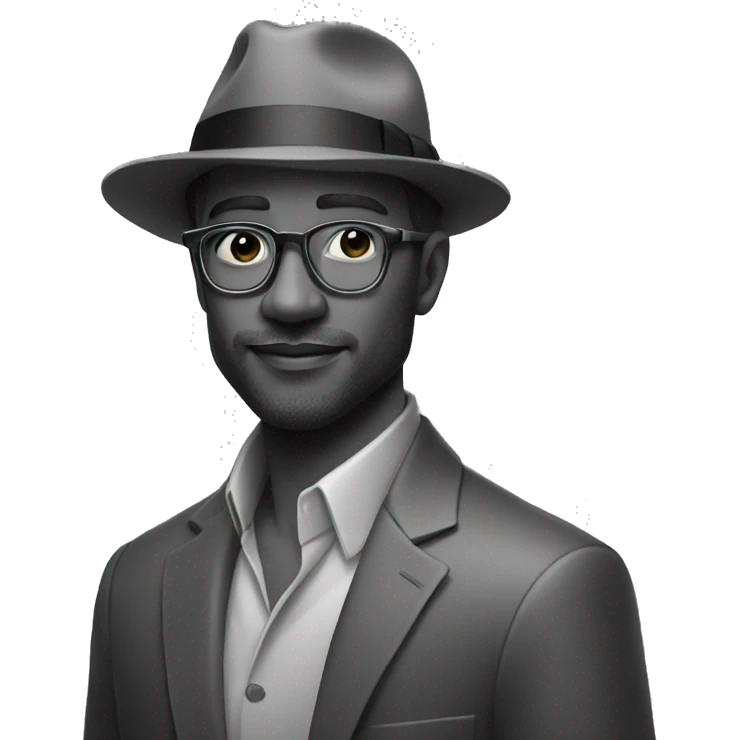 stylish man in grayscale portrait emoji