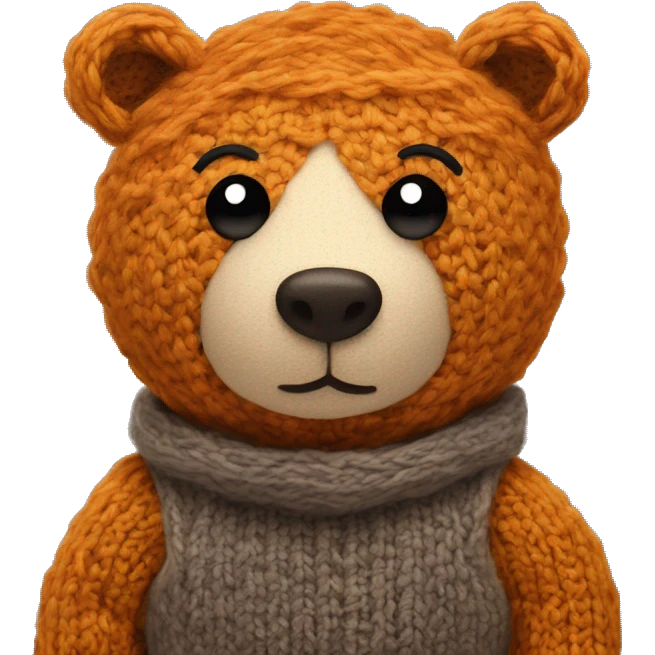 Knitted ginger bear emoji