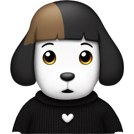 black sweater with snoopy design emoji