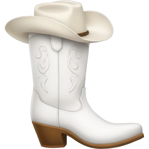Cowboy white Boots  emoji