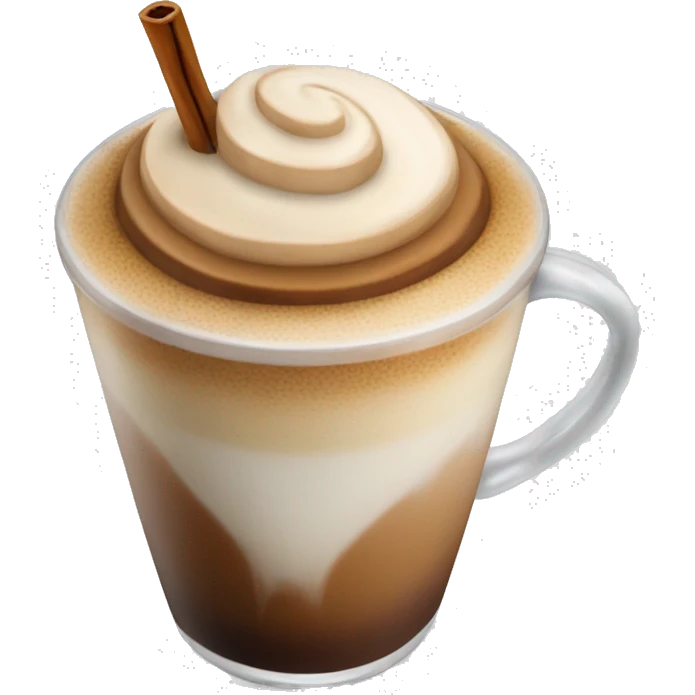 Perfect iced cappucino with three layers emoji