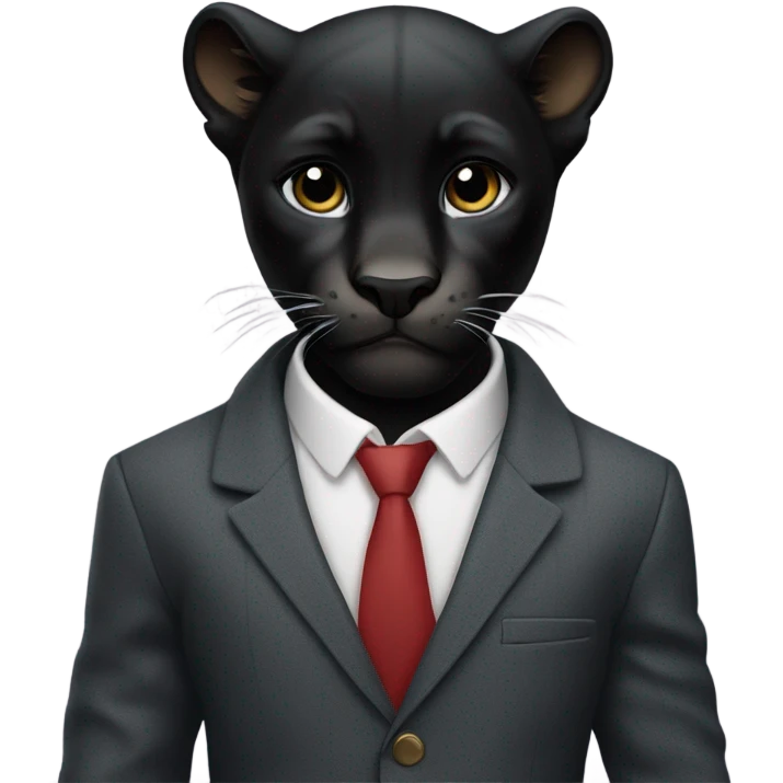 Black cub panther wearing a blazer emoji