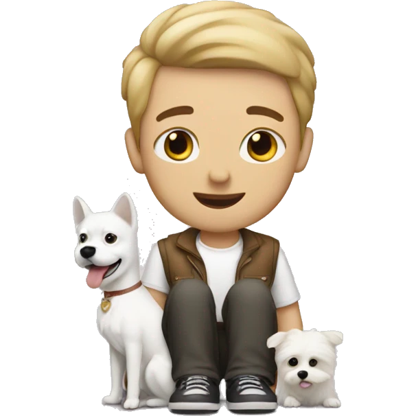 Me with little white dog emoji