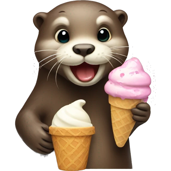 otter with ice cream emoji