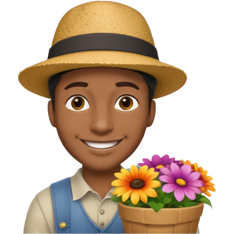 Street Flower Seller black man  emoji