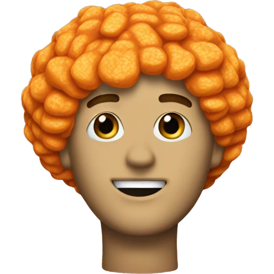 Orange cheeto with a blonde toupee emoji