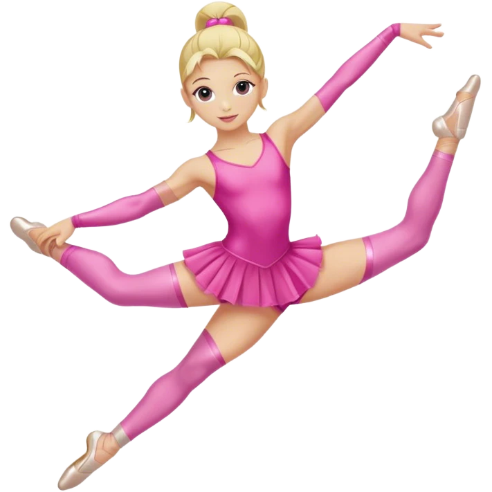 Pink dancer-gymnast with blonde hair (kids) emoji