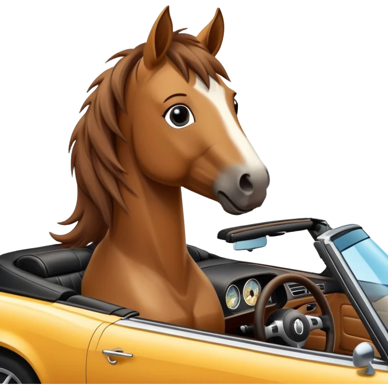 Horse driving a convertible  emoji