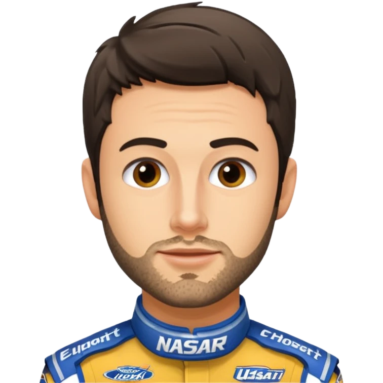 chase elliott nascar driver with heavy stubble  emoji