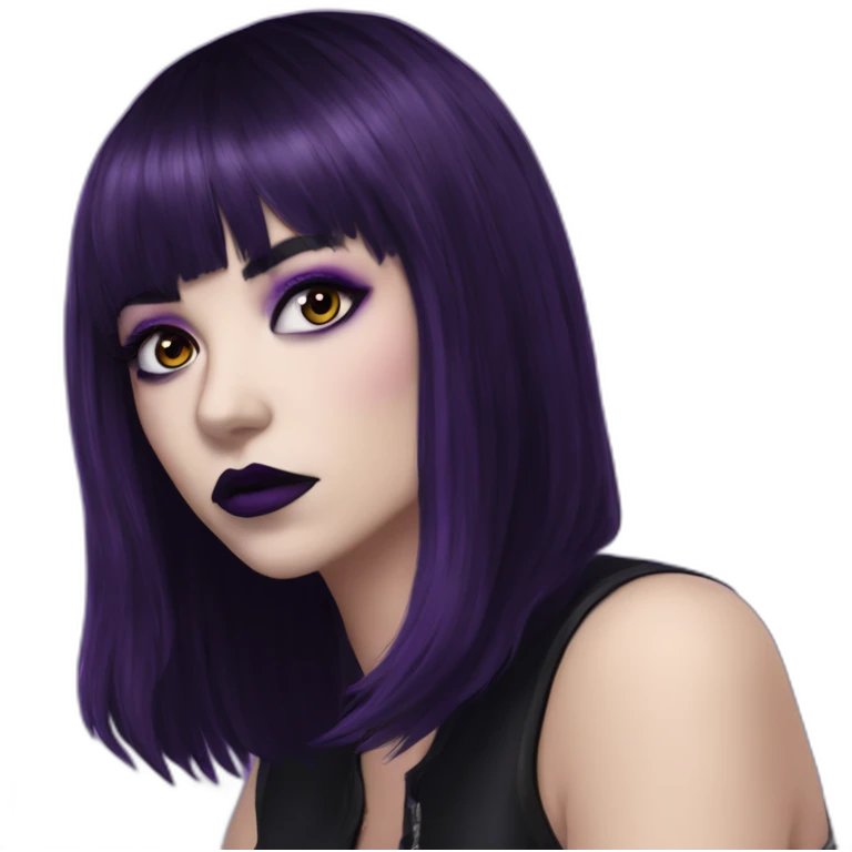 Elissabat-with-bangs-long-hair-dark-purple-and-black-vampire-goth-makeup-pinkeyes emoji